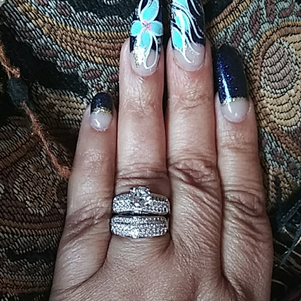 2 ct SS Diamond simulation wedding set